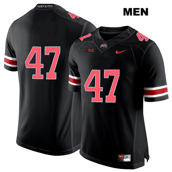 Ohio State Buckeyes Men's Justin Hilliard #47 Red Number Black Authentic Nike No Name College NCAA Stitched Football Jersey WO19J02QT